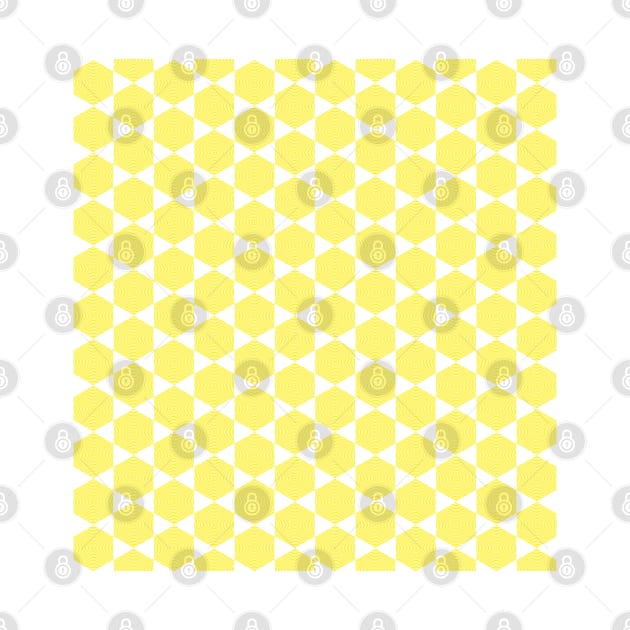 Concentric hexagons - yellow by helengarvey