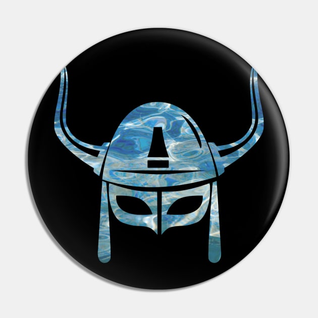 Blue Tie Dye Samurai Ninja Warrior Helmet Pin by DesignsbyZazz