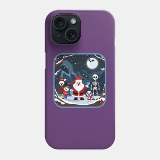 Santa and his Halloween friends. Phone Case