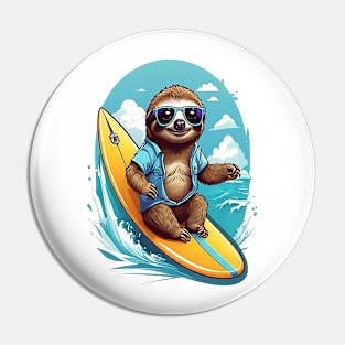 Surfing Sloth Pin