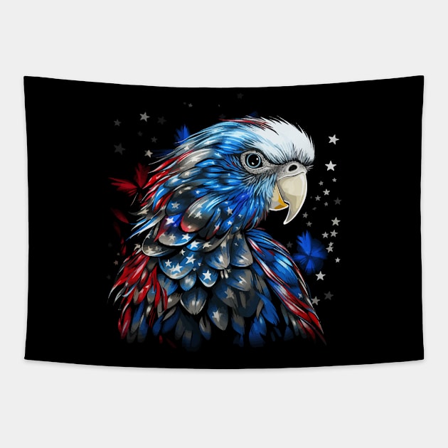 Patriotic Parakeet Tapestry by JH Mart