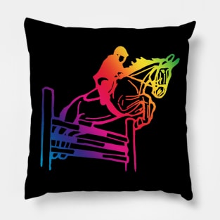 Rainbow showjumping Pillow