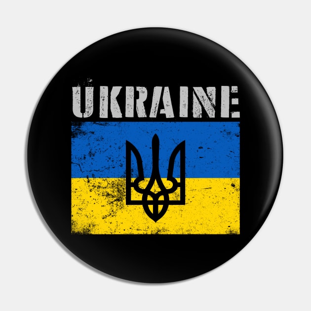 Ukraine Ukrainian Vintage Flag Pride Pin by Jose Luiz Filho