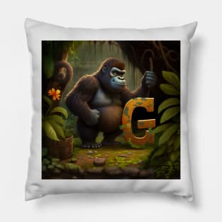 Letter G for Gardening Gorilla from AdventuresOfSela Pillow