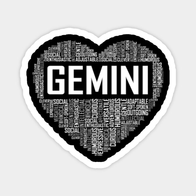 Gemini Zodiac Heart Magnet by LetsBeginDesigns