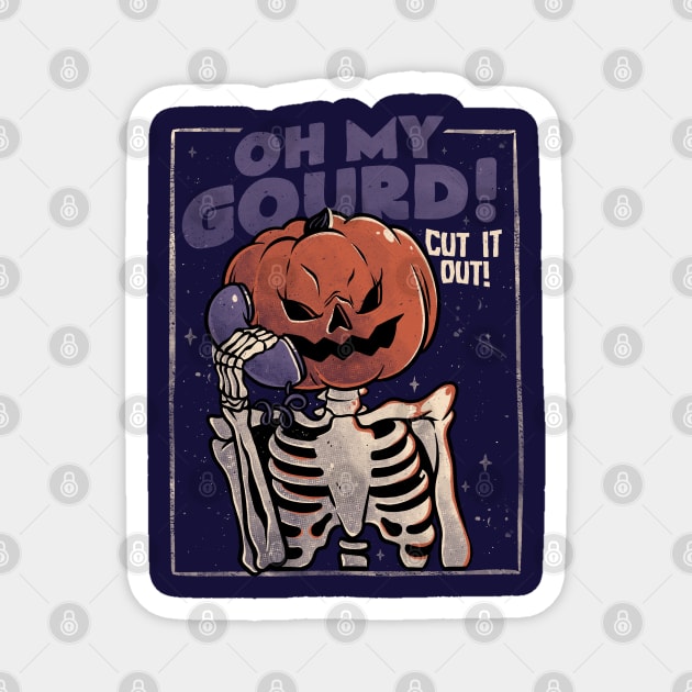 Oh My Gourd - Evil Halloween Pumpkin Skull Gift Magnet by eduely