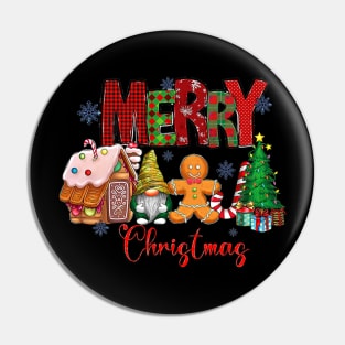 Merry Christmas Candy House Lemon Gnome Gingerbread Pajamas Pin