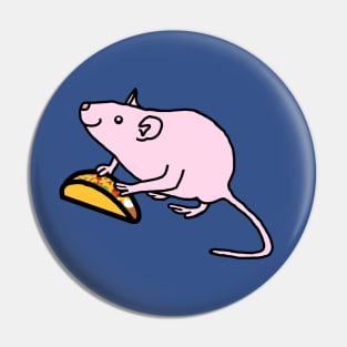 Pink Animals with Food Cute Rat got Taco Pin
