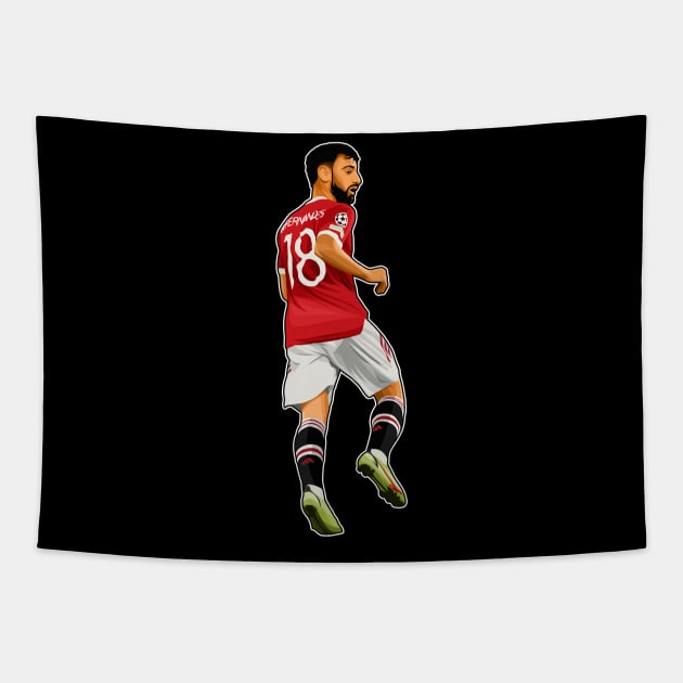 Bruno Fernandes #18 Wait The Ball Tapestry by RunAndGow