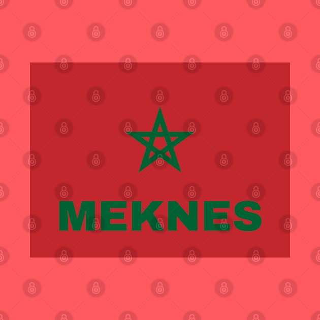 Meknes  City in Moroccan Flag by aybe7elf