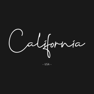 California, USA Design (WHITE PRINT) T-Shirt