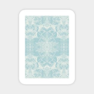 Floral Pattern in Duck Egg Blue & Cream Magnet