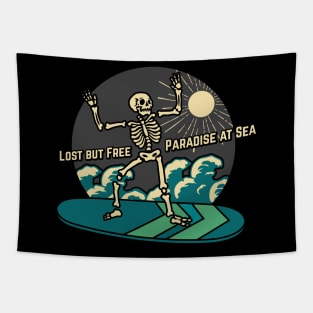 Skeleton wave rider Tapestry