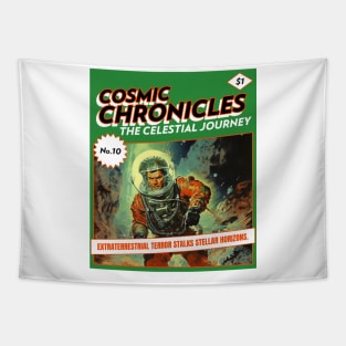 Vintage Sci Fi Comic Book Cover Tapestry