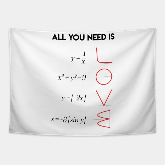 All You Need Is Love Math Teacher Gift Tapestry by Lunomerchedes