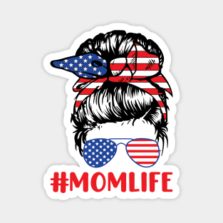 #Momlife; mom life; mom; mother; mommy; momma; mama; mother's day; mother's day gift; gift for mom; gift for mother; mom gift; USA; American; America;  red white blue; American flag; stars and stripes; 4th of July; fourth of July; patriotic; son; daughter Magnet