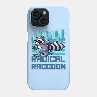 Radical Raccoon: Urban Skateboarder Phone Case