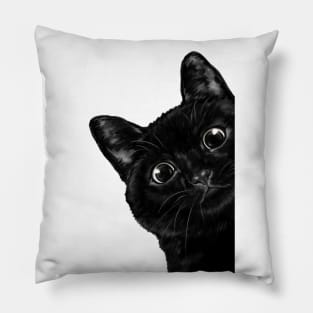 Sneaky Black Cat Pillow