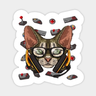 Gamer Devon Rex Gaming Cat Video Game Player Boys Kids Magnet