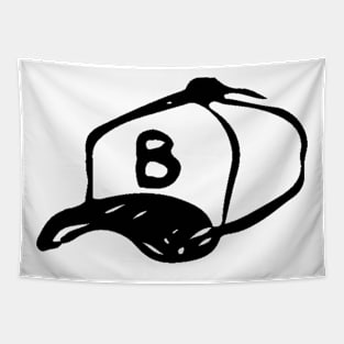 Letter B Hat Doodle Black Tapestry