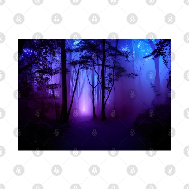 Mystical doorway in a blacklight forest by tdraw