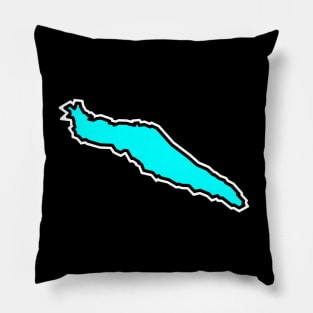 Texada Island Silhouette - Simple Blue Turquoise Souvenir - Texada Island Pillow