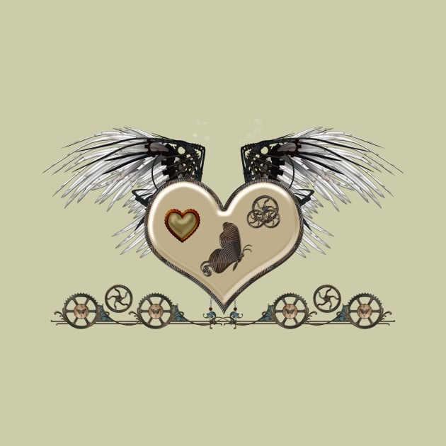 Elegant Steampunk heart with wings and gears by Nicky2342