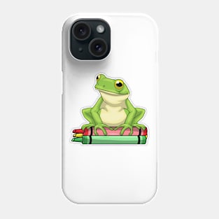 Frog Pupil Crayons School Phone Case