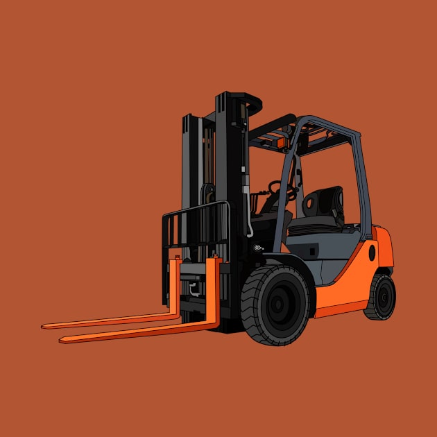 Forklift cartoon illustration by Miss Cartoon