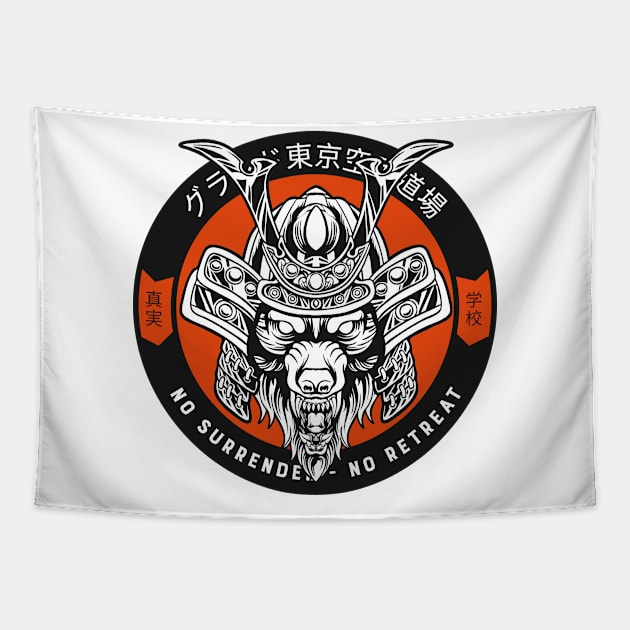No Surrender Samurai MMA Tapestry by Tip Top Tee's