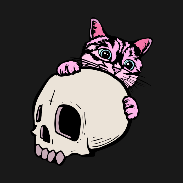 Cute Cat & Skull Pastel Goth by J & M Designs