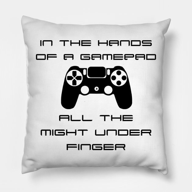 Gamepad Black Pillow by adegtyar