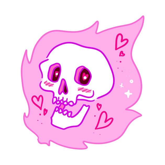 Pink Flame Skull by saradaboru