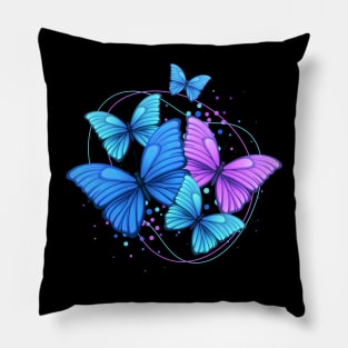 Bright Flying Butterflies Pillow