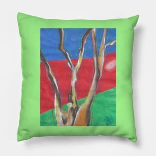 abstract art dry tree multicolor original ilustration Pillow