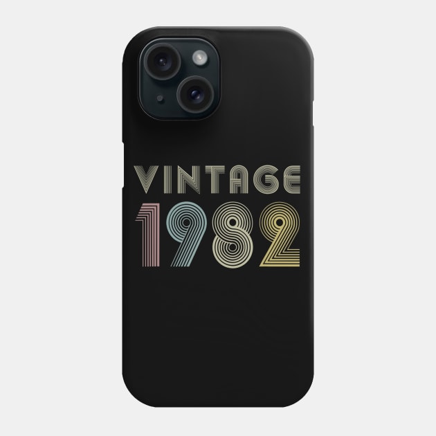 37th Birthday Gift Idea Vintage 1982 Distressed Phone Case by bummersempre66