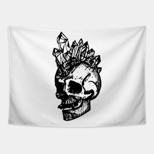 skull with crystal mohawk Tapestry