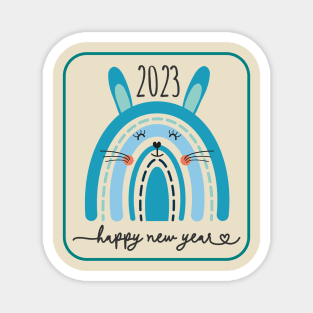 happy new year cute bunny Magnet