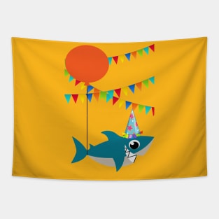 BIRTHDAY BALLOON SHARK Tapestry