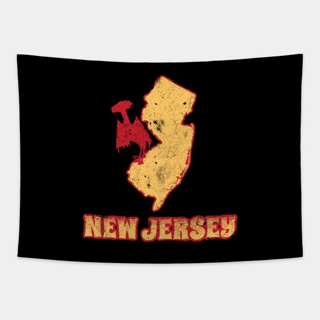 Jersey Devil - retro vintage distressed cryptid Tapestry by WatershipBound