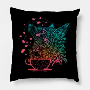 Coffee Wolf-Hot Cuppa Edition Pillow