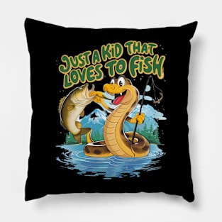 Whimsical Snake and Fish Pillow