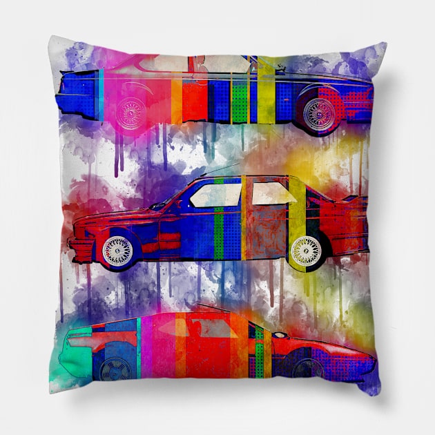 3 power BMW color bombs Pillow by AaaahEeeekStudio