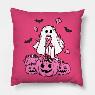 breast cancer boo pumpkin halloween Pillow