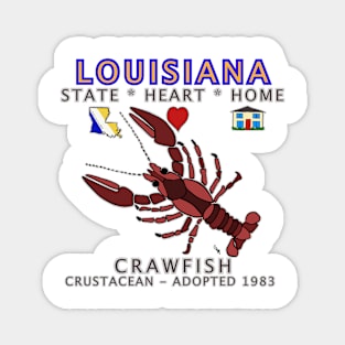 Louisiana - Crawfish - State, Heart, Home - State Symbols Magnet