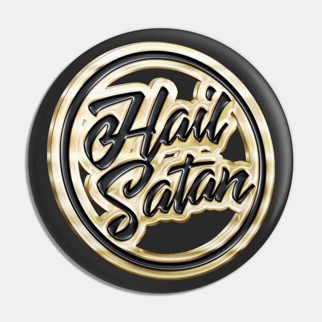 Hail Satan † Gold Pin Badge Design Pin by DankFutura