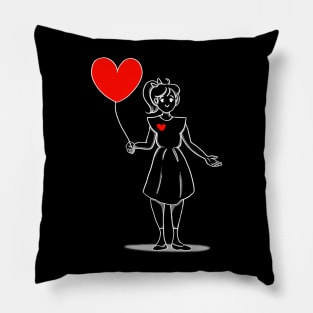 Girl with balloon 2 Pillow