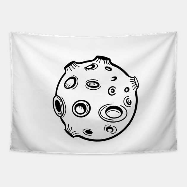 Moon. doodle style doodle. Planet icon Tapestry by Var Space