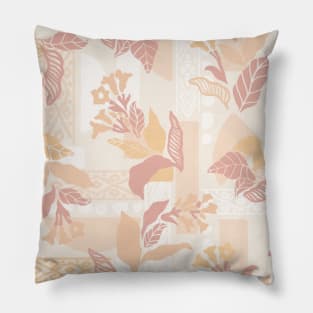 Ivory Solid Shapes and Flowers Pillow