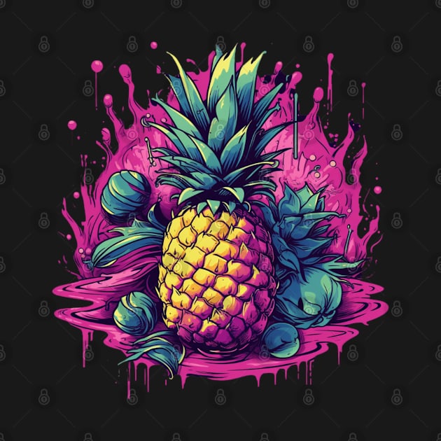 Juicy Pineapple Fruit Summer Splash by Nightarcade